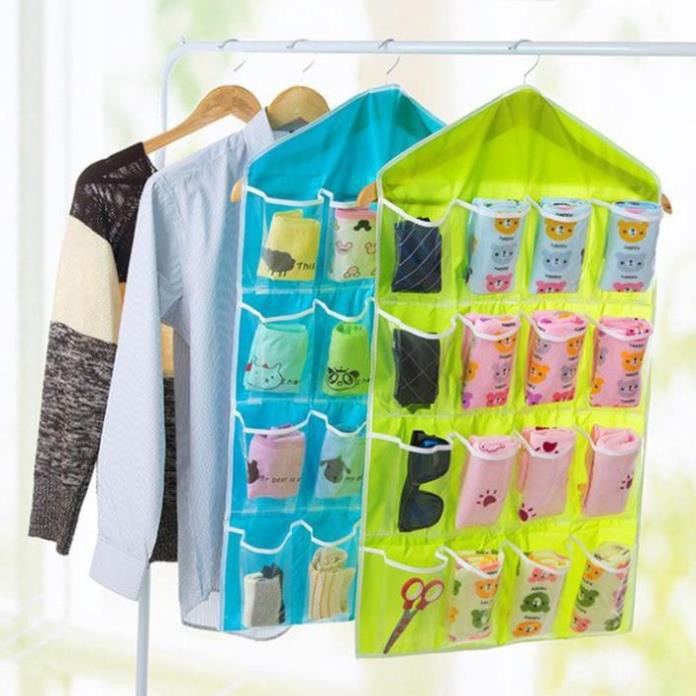 Túi đựng đồ treo đồ treo tường 16 ngăn tiện ích giúp bạn sắp xếp đồ lót, đồ dùng gia đình tiết kiệm diện tích