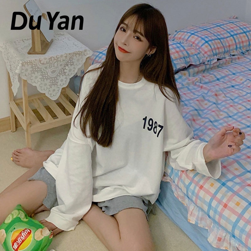 Áo Nỉ Nữ Dài Tay Cổ Tròn Thời Trang Hàn