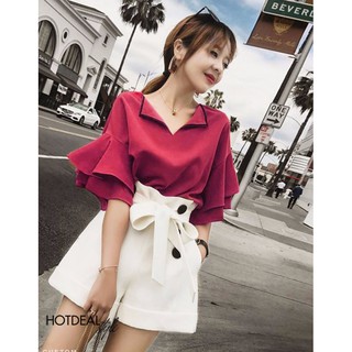 ÁO KIỂU TAY LOE CỔ BÉ