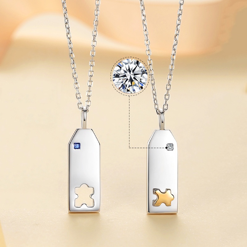 Vòng cổ Mặt Mảnh Ghép Thời Trang Cho Cặp Đôi