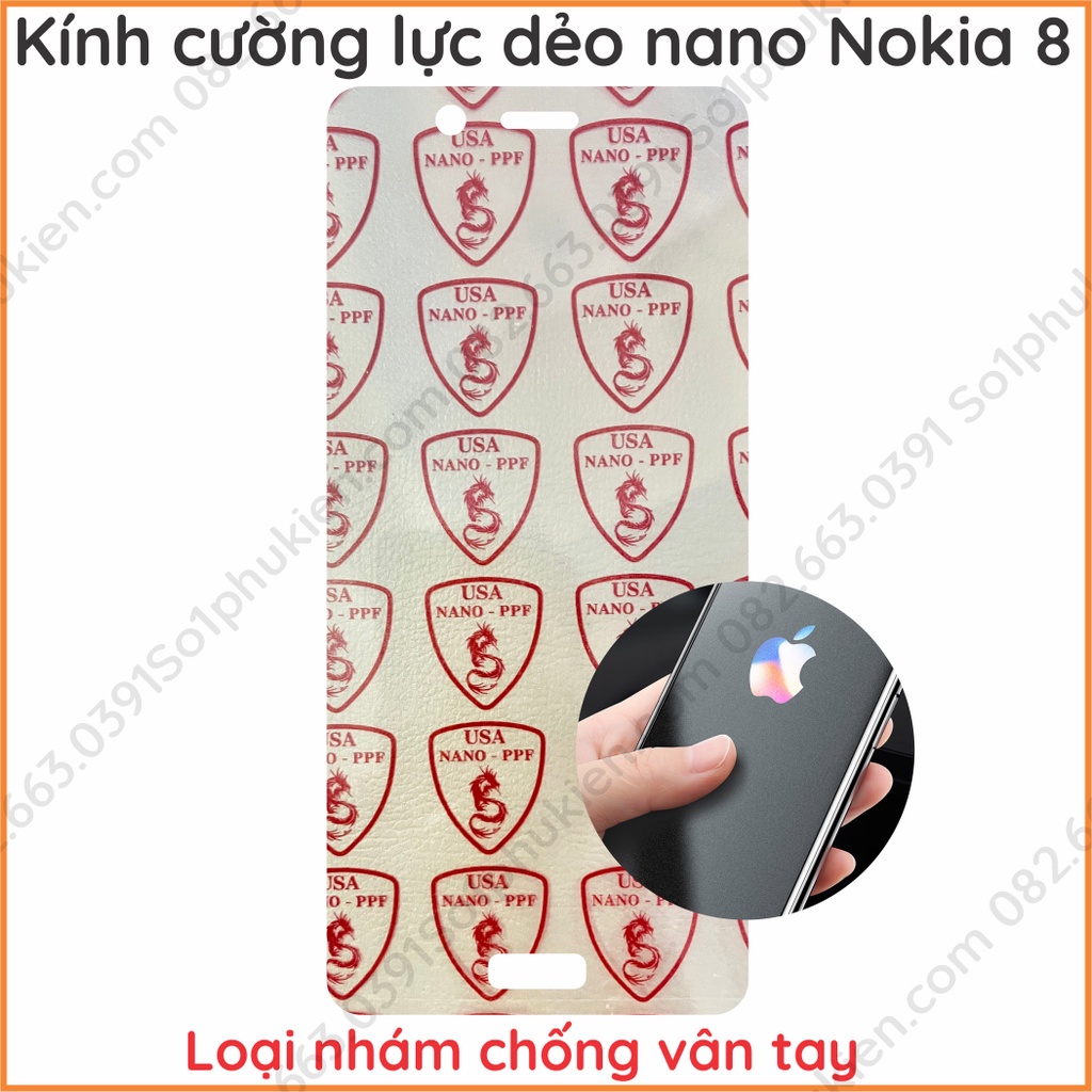 Dán cường lực Nokia 8 dẻo nano, chuẩn cường lực 9H+