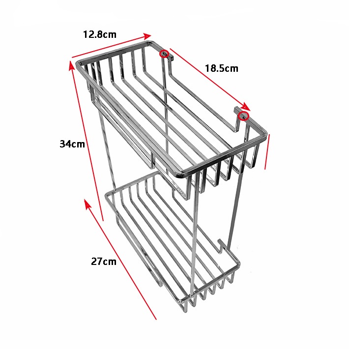 Giá Đựng Đồ Gắn Góc Tường Nhà Tắm Bằng Thép Không Gỉ 304