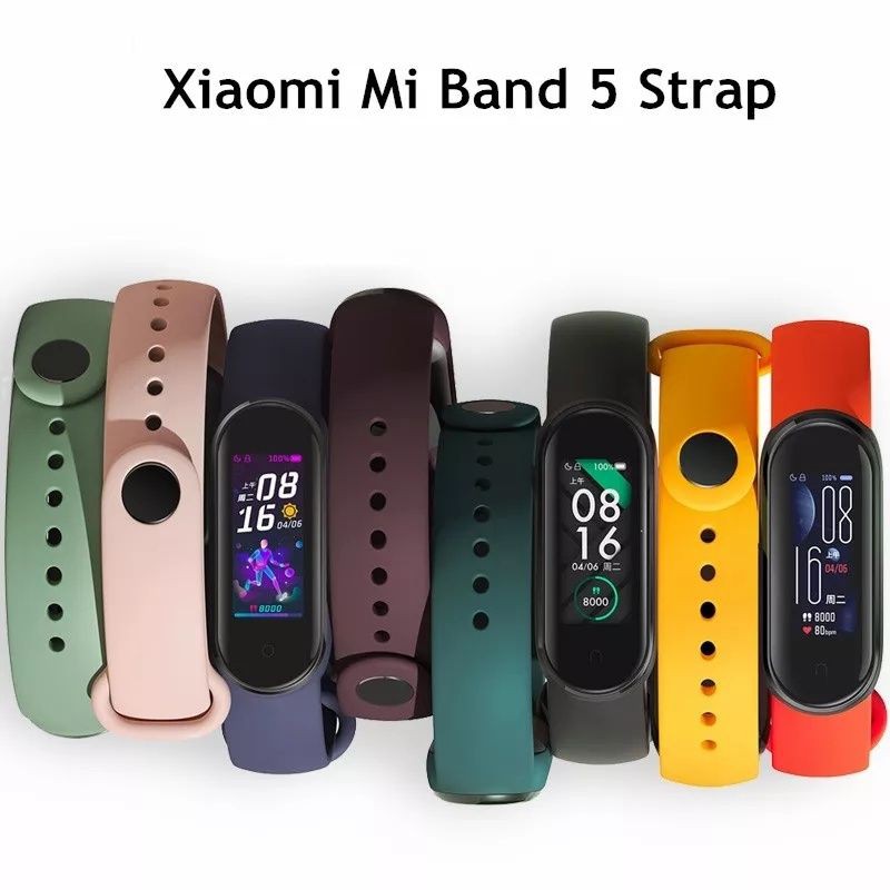 Dây Đeo Cao Su Silicon 2 màu Cho Xiaomi Miband 5 Chất Lượng cao