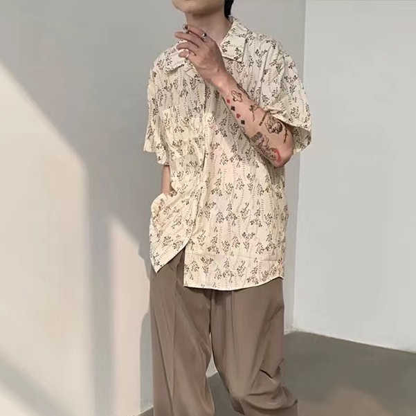 áo đi biển nam cuban shirt áo sơ mi tay ngắn họa tiết hoa thời trang phong cách hàn cho không nhăn sơ mi hawaii