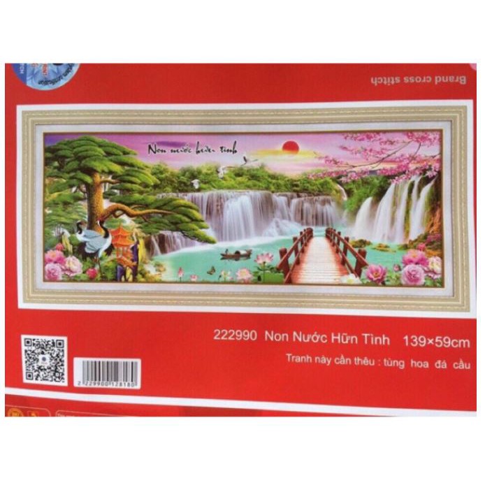 Tranh thêu chữ thập phong cảnh 222990 (139 x 59 cm)