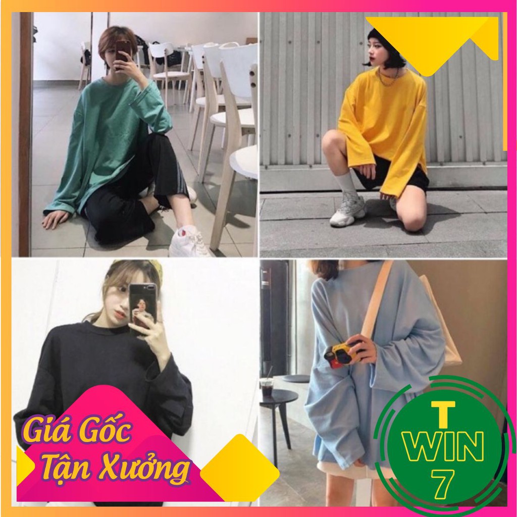 [Hình Thật] Áo Thun Trơn Tay Dài Nam Nữ Basic Long Tea Unisex