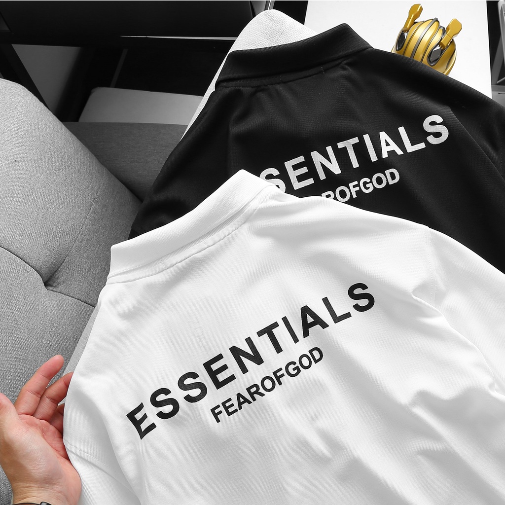 Áo polo nam ESSENTIALS chất vải cotton cá sấu cao cấp, áo nam tay ngắn mùa hè