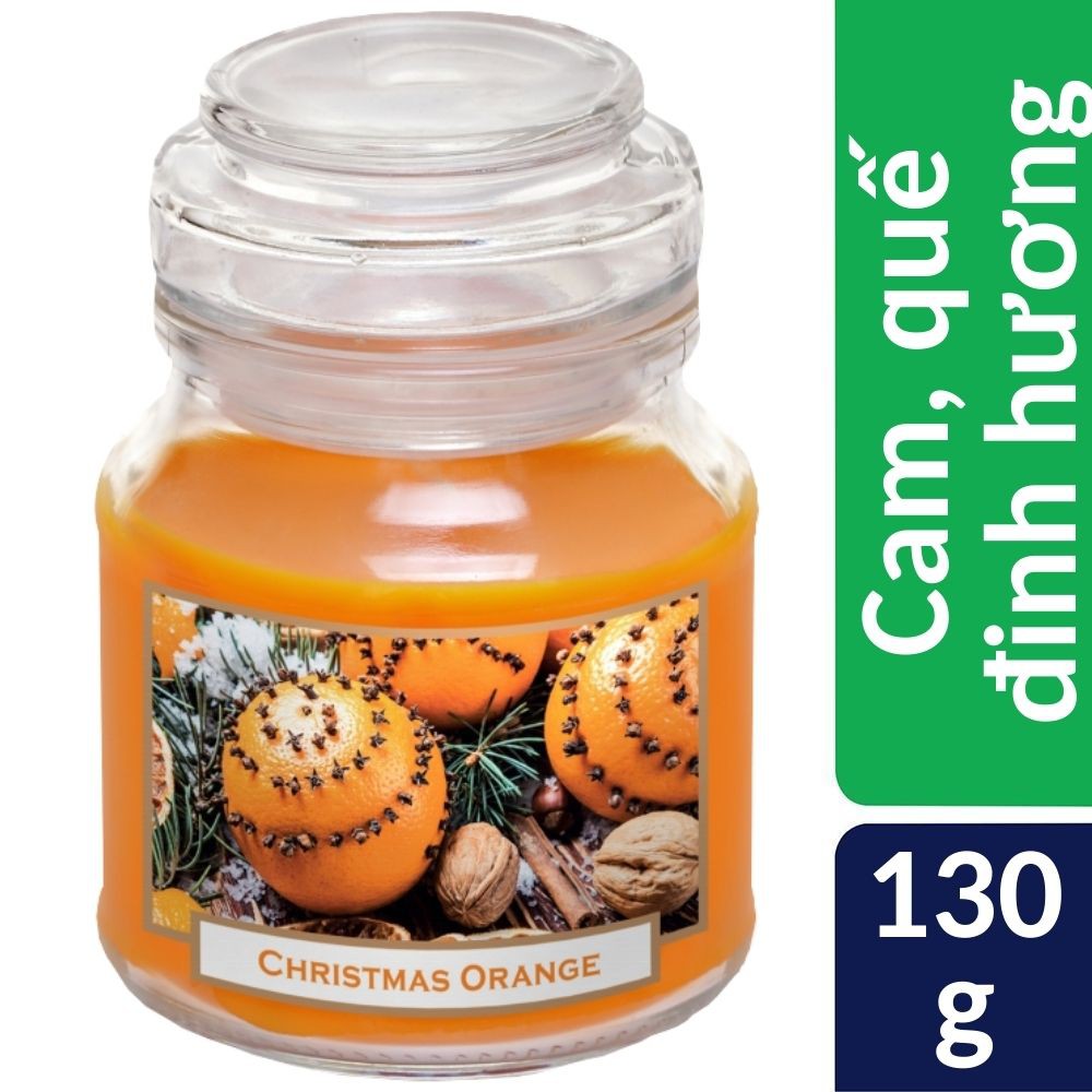 Hũ nến thơm tinh dầu Batek 130g QT06653 - cam, quế, đinh hương (giao mẫu ngẫu nhiên)