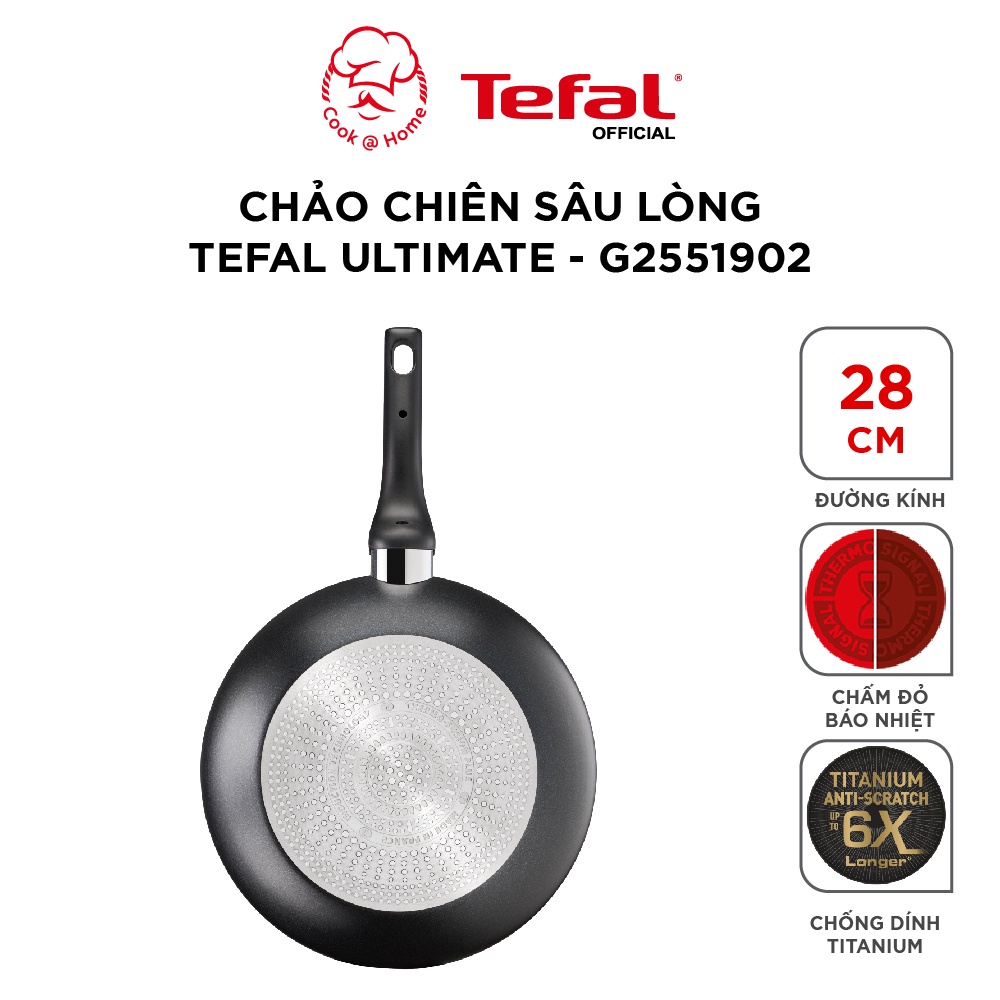 Chảo chiên chống dính sâu lồng Tefal Unlimited đế từ cao cấp 28cm - G2551902