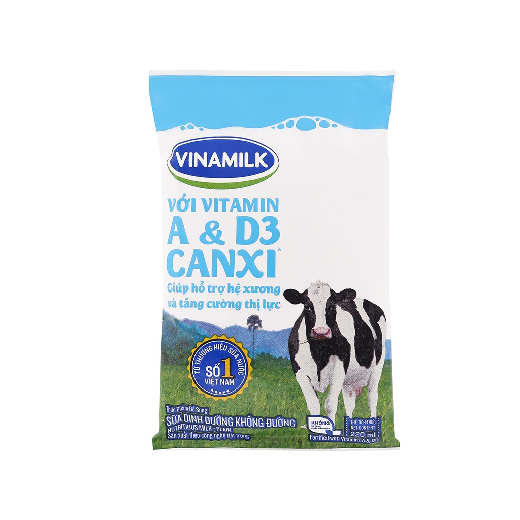 Combo 10 bịch sữa Vinamilk 220ml (Đủ vị)