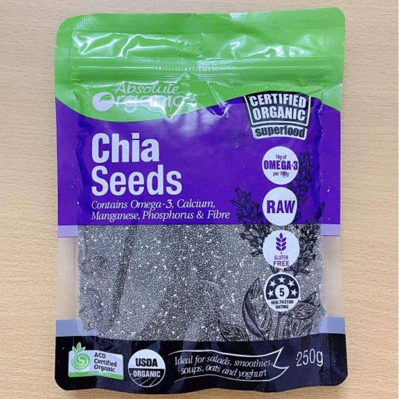 Hạt Chia Úc Absolute Organic Chia Seeds túi tím