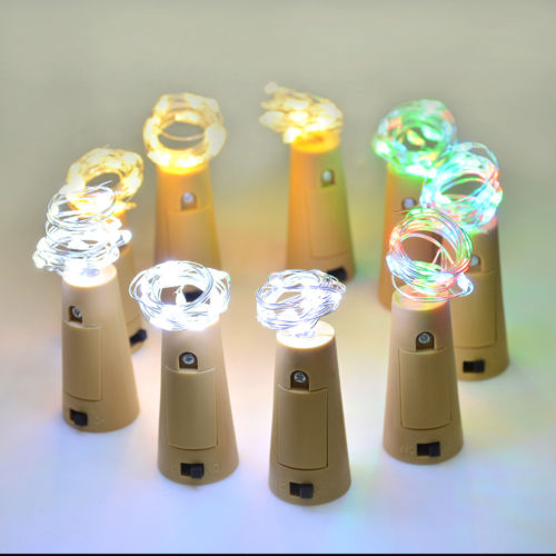 Dây đèn LED 20 bóng kèm nút bần gắn chai rượu trang trí tiệc cưới/ngày lễ Giáng Sinh