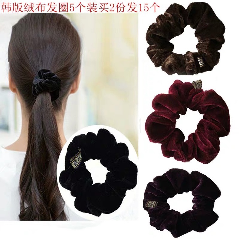 Sỉ 10 Dây Cột Tóc Vải Nhung Bản To Nhiều Màu