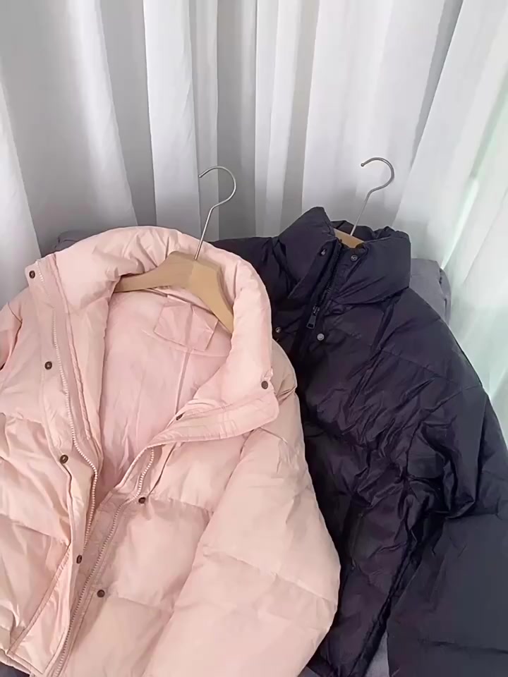 Áo phao béo trơn nữ Hàn Quốc áo khoác ngoài nữ cổ trụ màu pastel hàng Quảng Châu loại 1 dày dặn | BigBuy360 - bigbuy360.vn