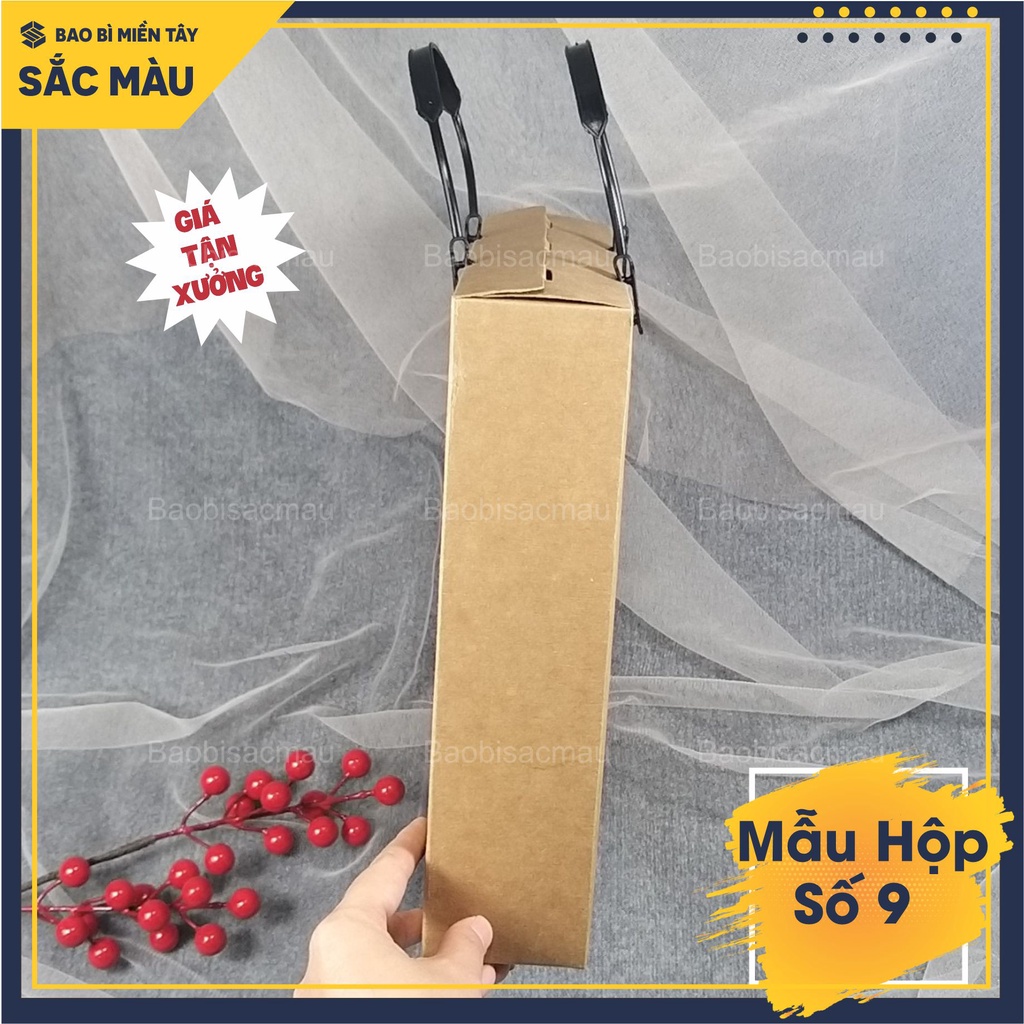 Combo 5 hộp giấy kraft có quai xách chắc chắn đựng áo quần thời trang, tranh ảnh, Album, quà tặng, thực phẩm…- Mẫu hộp 9