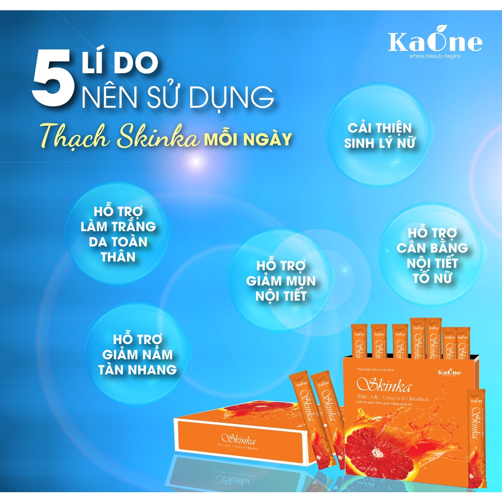 [Chính hãng] Thạch trắng da SKINKA - xoá nám giảm thâm, bổ sung collagen cho da khoẻ đẹp