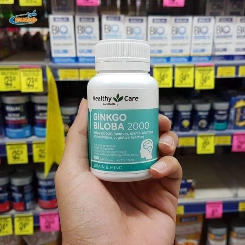 Viên uống bổ não Healthy Care Ginkgo Biloba 2000mg 100 Viên