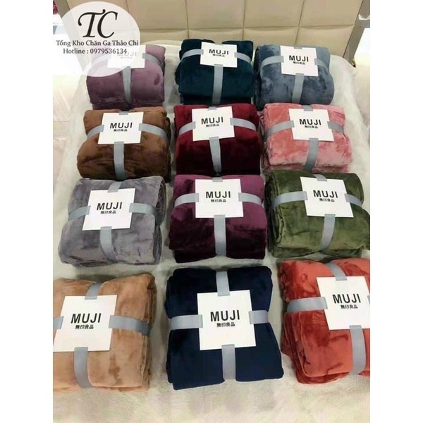 ☘️Chăn Tuyết Nhung Muji 2 Lớp Nhập Khẩu Siêu Mềm Mịn- Kích Thước 2m x 2m3☘️
