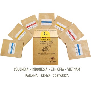 Cà phê phin giấy - Set gồm 7 loại cà phê của 7 vùng khác nhau trên thế giới