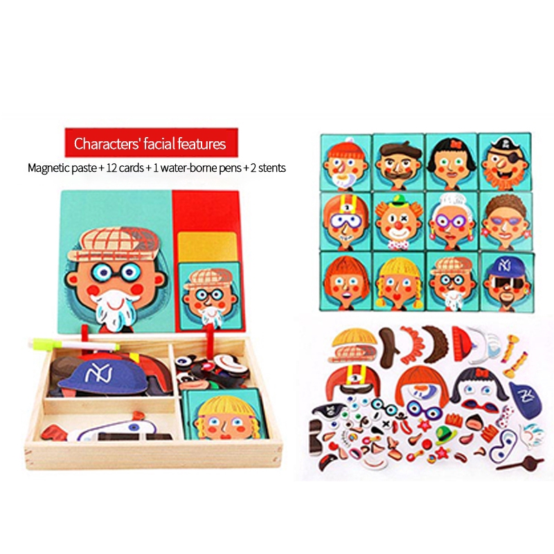 Children's Fun Early Education Puzzle Magnet Book Scenario Magnetic Stickers  Toys For Kids 『Prettyhat 』