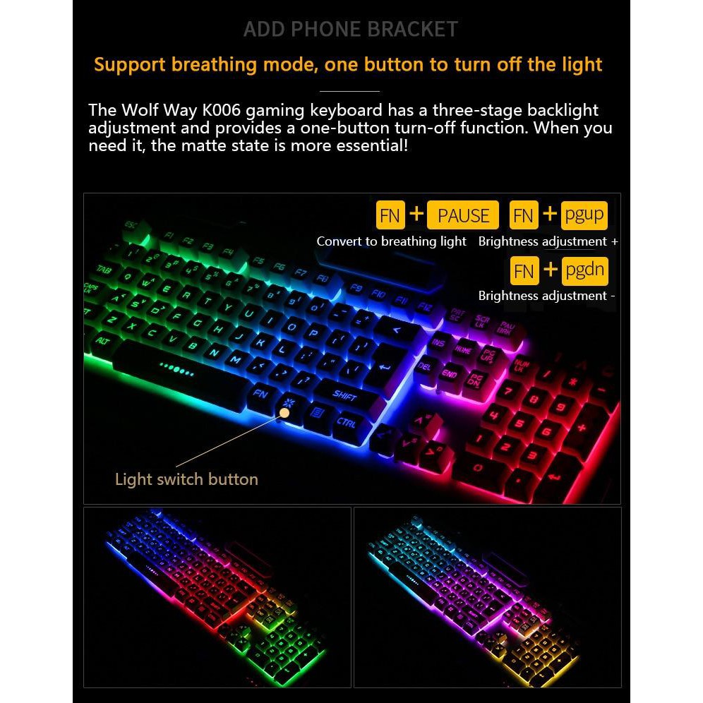 LANGTU V2 |Combo Bàn Phím cơ và Chuột Chơi Game 104 Phím Đèn Nền Có Dây USB Bàn Phím Cơ Led Rgb Cho Máy Tính Bảng Để Bàn