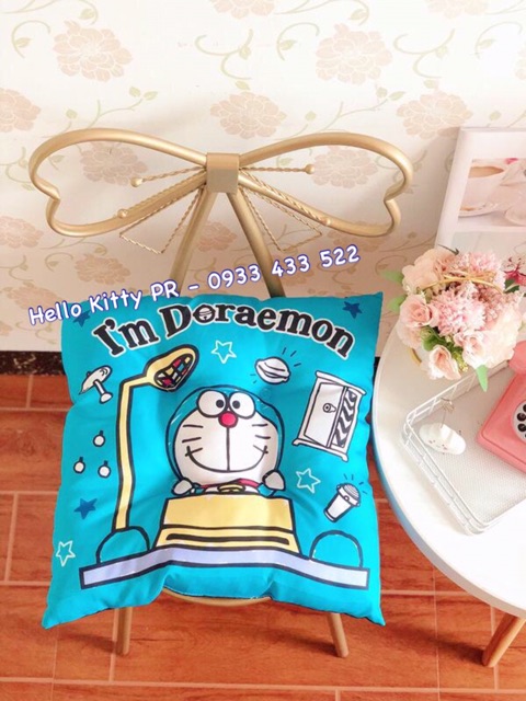 NỆM LÓT GHẾ - TỰA LƯNG KITTY &amp; DORAEMON