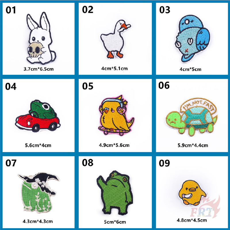 1 Sticker Ủi Thêu Hình Động Vật 02 - Frog / Rùa / Ngỗng / Chim / Thỏ