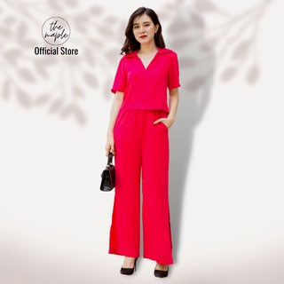 Bộ mặc nhà dài home to street The Maple Hồng sen