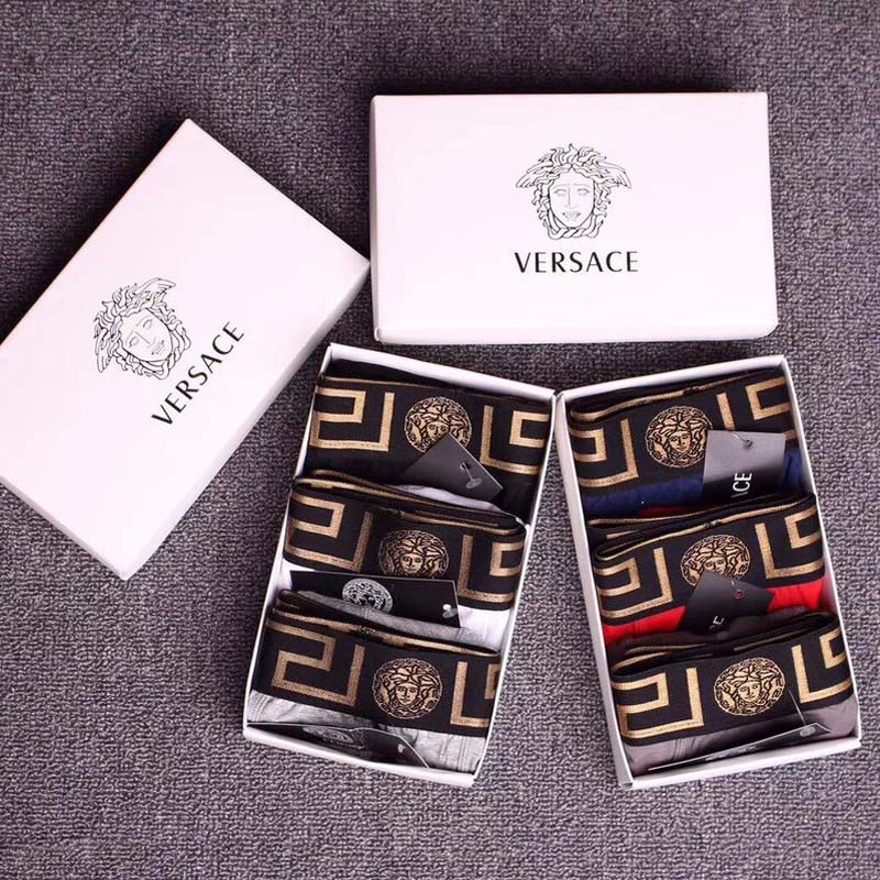 Bộ 3 Quần Lót boxer cotton Nhiều Màu Cho Nam versace