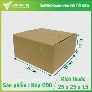 [GIÁ SẬP SÀN] 25 Hộp carton đóng hàng 25x25x15 đẹp chắc chắn