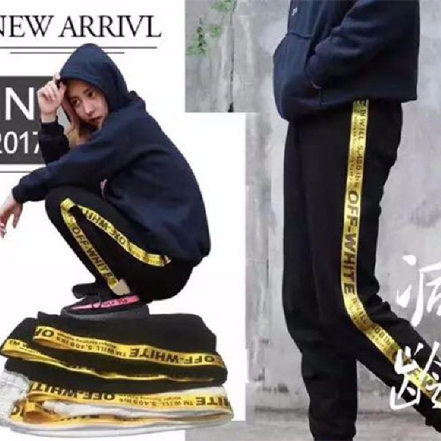 Quần joggger thun off white kèm hình tự chụp