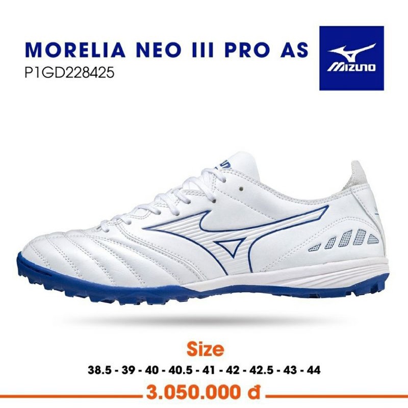 {HÀNG CHÍNH HÃNG} GIÀY ĐÁ BÓNG MIZUNO MORELIA NEO 3 FRO AS