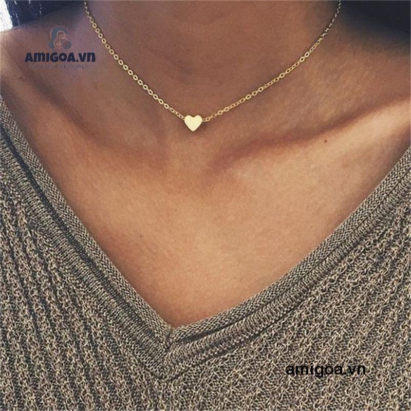 ✨✨vòng cổ Nhiều Lớp Mặt Hình Trái Tim Và Mặt Trăng Thời Trang Cho Nữ