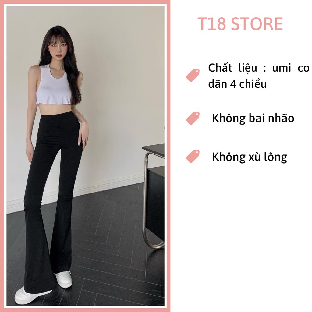 [Mã FAMARAL2 giảm 10K đơn 50K] Quần tây nữ lưng cao ống rộng dáng loe công sở đi học bigsize T18 STORE QT04