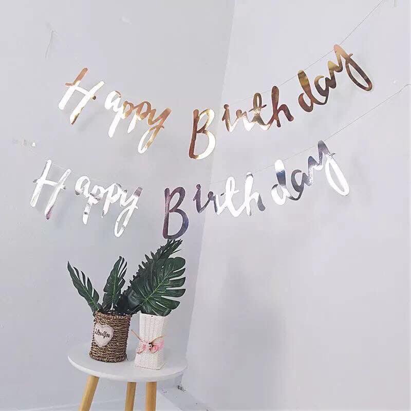 Dây treo Happy Birthday ⚡ HÀNG CAO CẤP ⚡ dây ánh kim treo trang trí sinh nhật chữ HPBD
