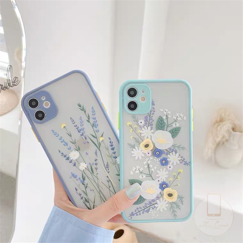 Camera Protector Skin Feel Case Xiaomi Redmi Note10 Note10s Note10pro Note10promax Note10proplus 9 9A Note9 Note8 Note9pro Note9s Note8PRO Xiaomi Poco M3 Redmi  poco x3 /x3 nfc 9C/9C NFC Redmi Note7 Fashion Lavender Flowers Shockproof Cover