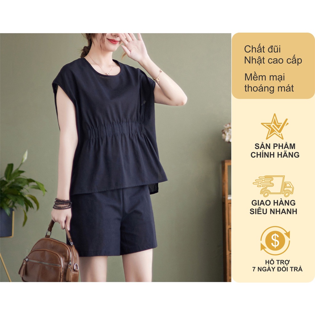 Set quần áo sát nách cánh rơi nữ tính, tôn dáng 4 màu lựa chọn ( mã H9)