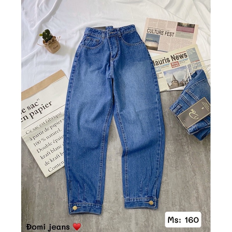 Quần baggy jean mã 146/160 khuy gấu, hình thật 100%