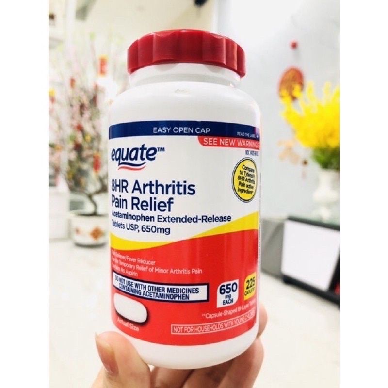 Viên khớp 8HR Acetaminophen 650 mg 225 viên Mỹ