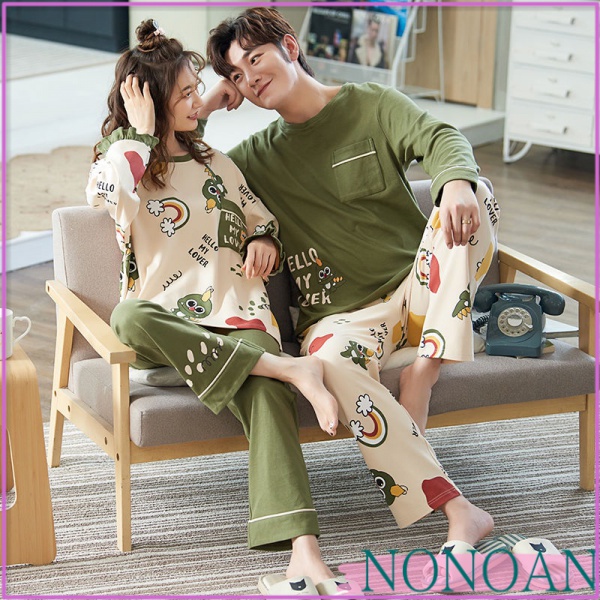 Phiên Bản Hàn Quốc Của Cặp Đôi Đồ Ngủ Nữ Mùa Xuân, Mùa Hè Và Mùa Hè Dài Tay Tinh Khiết Sinh Viên Nam Cotton Mỏng Lỏng Lẻ