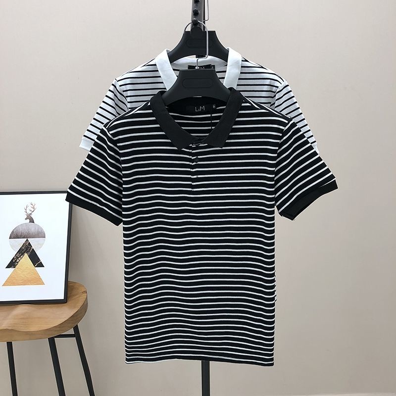 Áo Thun Polo Kẻ Sọc Thêu Họa Tiết Thời Trang Mùa Hè Dành Cho Nam S-5Xl 5 Kiểu