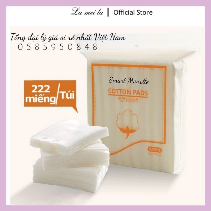 Bông tẩy trang 3 lớp FM Cotton Pads 222 miếng Bông Tẩy Trang nội địa Trung MFBTT1