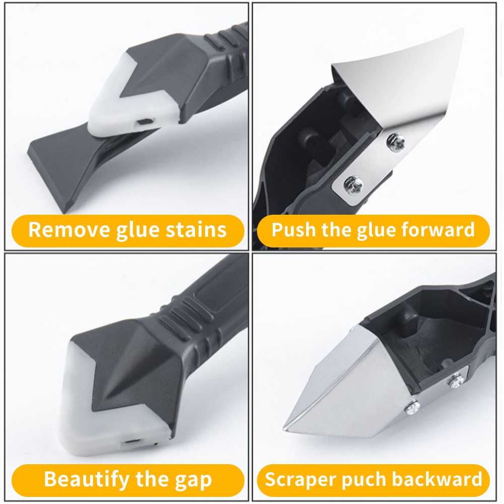 Bộ Dụng Cụ Chà Ron Góc Kính / Góc Cạnh Bằng Silicone 5 Trong 1 Đa Năng