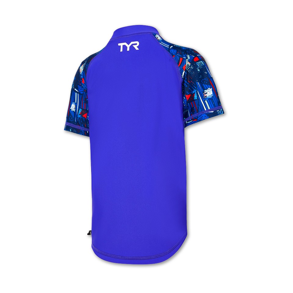 Áo bơi tay ngắn chống nắng trẻ em TYR TK Junior Short Sleeve Rashguard