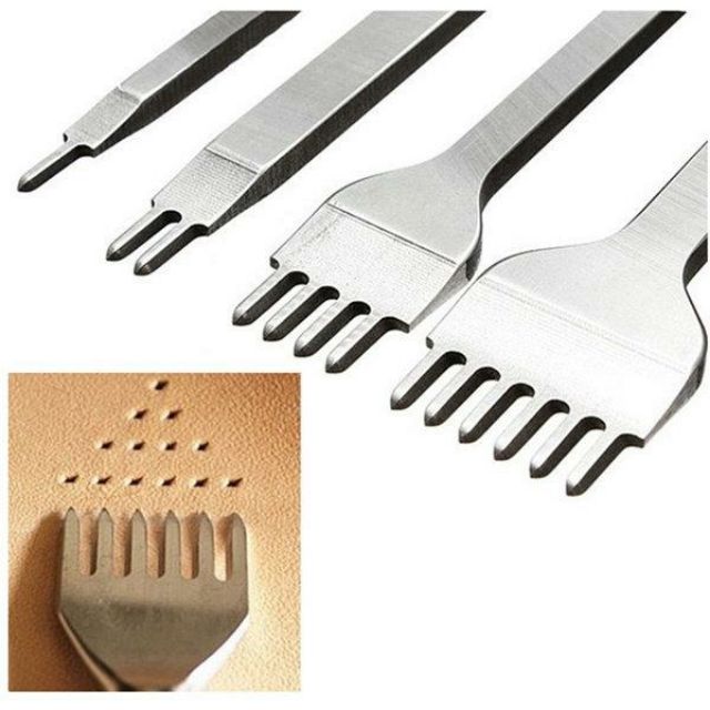 Bộ đục trám thép cao cấp khâu đồ da thủ công 3mm - 4mm loại tốt