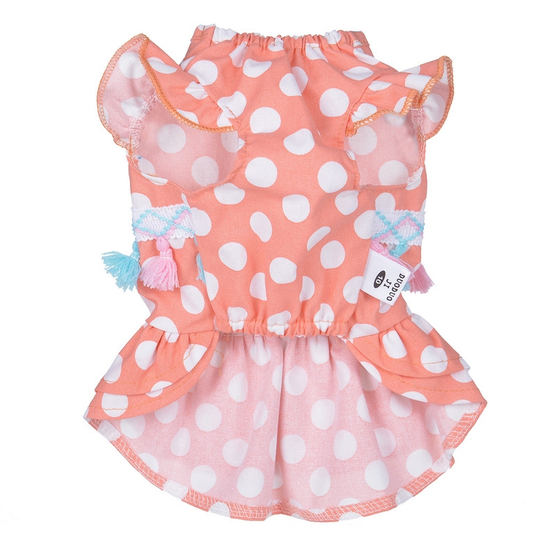 Quần áo thú cưng chó mèo mùa xuân và mùa hè Váy chấm tua rua