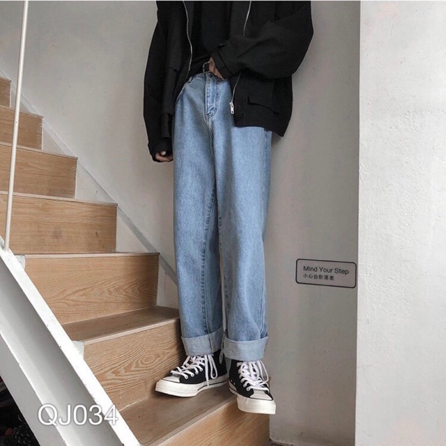 [Mã SKAMSALEP6 giảm 10% TỐI ĐA 100K đơn150K] QJ034 - Quần jean baggy nam basic