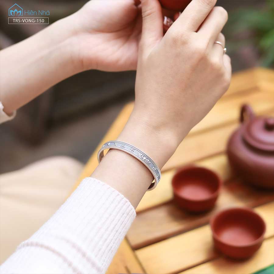 Vòng tay hoa sen khắc chú Om mani - Trang sức Phật giáo - Trong Nhà