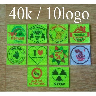 logo phản quang , logo phượt combo 10 logo