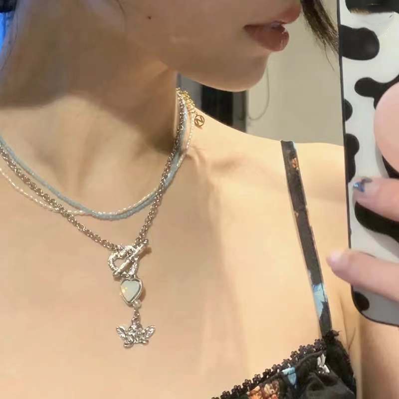 Dây Chuyền Hình Trái Tim Màu Bạc Phong Cách Hàn Quốc Thời Trang Cho Nữ